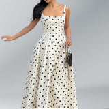 Fongt Women's Elegant Fashion V-Neck Bubble Sleeve Print Lotus Leaf Side Short Dress Woman