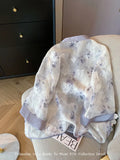 Laolan Purple Printing Plate Button New Chinese-Style Shirt Women 2024 Spring And Summer Gentle Temperament Loose Sunscreen Cardigan-Outfit