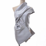 Asymmetrical Sexy Off Shoulder Shirt For Women Skew Collar Sleeveless Blouse Female 2022 Spring Fashion