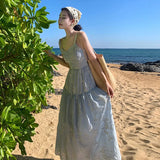 Fongt Pat Water Soluble Ten Thousand Needle Thorn Embroidery Heavy Industry Dress New Sling Skirt-Outfit