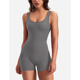 Fongt Bare Back One-Word Collar Sleeveless Jumpsuit Folded Three-Point Jumpsuit Woman