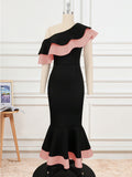 Fongt Single Shoulder-To-Shoulder-To-Back-Loan-Side High-Waisted-Blum-Bided Ass Party Fishtail Dress Dress Dress Dress