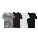 Fongt And White Foundation Shirt T-Shirt 2025 Summer Short-Sleeved Round Collared Women's Top