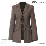 Fongt New Irregular Cut Hollow Niche Blazer Tops Female 1744