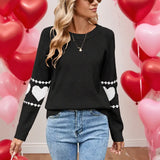 Fongt And Winter New Sweater Women's Long-Sleeved Elbow Love Collar Collar Knitted Shirt