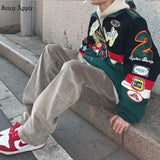 Bomber Woman Varsity Jacket Embroidery American Racing Jacket¡®s Printing Long Sleeve Jackets Unisex Bombers Coat Met
