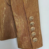 Fashion 2023 Designer Blazer Party Women's Lion Metal Buttons Double Breasted Blazer Jacket Outer Wear