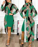 New Women's Wear 2023 Fashion Split Printing 2-Piece Set-Outfit