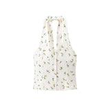 Fongt Homemade New Women's Classic Bridegage Bow Ornament Print Hanging Neck Top