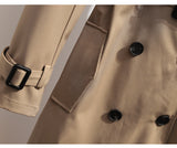 Fongt Style Wind Wind Wind Wind Coat 2025 New Female Korean Version Of Loose Suit Collar Fashion Long Double Row Buckle Waist Coat