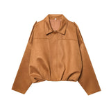 Fongt New Velvet Texture Effect Bomber Jacket Jacket