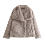 Fongt New Artificial Fur Effect Short Coat