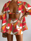 Fongt Fashion Casual Print Three-Piece Women's Clothing