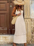 Fongt Beach Dress Knitted Sleeveless Vest Dress Bikini Shirt For Women