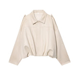 Fongt New Fashion Temperament Imitation Leather Effect Bomber Jacket 4344655
