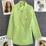 Fongt Green Fried Street Small Suit Jacket Female 2024 Spring And Autumn New Korean Version Net Red Temperament Small Leisure-Outfit