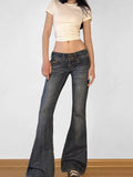 Fongt Cloth Forget The Street To Do Old Water Wash Low-Rise Micro-Skinny Jeans Retro-Styled Hip Casual Trousers