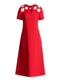 Classic Elegant Style Dress 2025 Summer New Hollow Design Collage Three-Dimensional Bow Long Dress