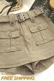 Summer Safari Style Women Denim Pantskirt High-waist Short Slim A-line Jean Skirts Lady Anti-expose Lining Wide-leg