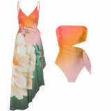 Fongt New Swimwear 2-Piece Set Vacation Bikini Beach Sexy Bikini One-Piece Conservative Swimsuit