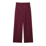 Fongt 2025 New Women's Retro Casual Double-D Row Blazer High-Rise Straight Trousers Set