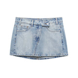 Fongt Women's New Fashion High-Waisted Denim Miniskirt