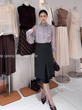 Fongt Xixi 2025 Autumn White Label Thin Temperament Elegant Lace Chiffon Shirt Long-Sleeved Shirt 89591