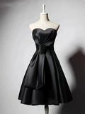 Fongt Black Temperament Dress Dress Short Texture Party Party Dress Dress