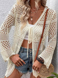 Fongt Sexy Knitted Hollow With Cardigan Bikini Beach Burqa Coat Women's Clothing
