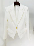 QUALITY Newest 2023 Designer Jacket Women's Slim Fitting Single Button Lapel