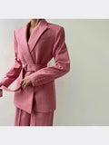 Fongt Women's Fashion Casual Suit Temperament Elegant Women's Blazer Trousers Three Pieces