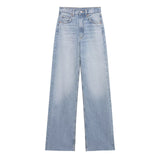 Fongt Classic Water Wash Jeans 2025 Spring High-Rise Straight Slack Trousers Women