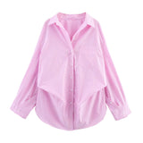 Fongt New Bat Sleeve Loose Striped Shirt 3067105