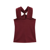 Fongt Spring New Hanging Neck Top Sexy Bare Waistcoat Women's 4938116