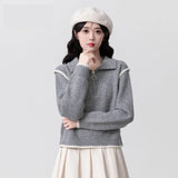Fongt Turtleneck Sweater Women's New Winter Splicing Knitted Jersey Loose Design Top