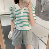 Fongt T-Shirts For Summer POLO Shirts 2024 New Thin Ice Silk Knitted Loose Short-Sleeved Thin
