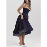 Fongt Women's New Sling V-Neck Sleeveless Dress Pony Skirt