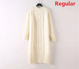 Thicken Plush Velvet Lined Sweater Dress Women's Fall Half Turtleneck Rib Knit Bottom Dresses Elegant Warm Vestido