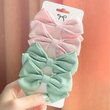 Cute Solid Bowknots Hair Clips For Baby Girls Safty Boutique Hairpins Handmade Barrettes Headwear Kids Hair