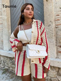 2022 Autumn Knitted Long Sleeve Cardigan Women Red Stripe Loose V Neck Oversized Sweater Tops Fashion Casual