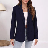 Fongt Spring And Autumn Fashion Casual Splicing Collar Repair Cardigan Temperament Suit Jacket