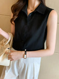 Women Shirt Sleeveless Womens Tops and Blouses Elegant Yellow Blouses for Women Basic Womens Blouses OL Clothes for