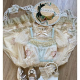 Victorian Retro Lolita Blouses Women Sweet Bow Roffles Lace Mesh Long Sleeved Shirts Girls Kawaii Loose Jsk Inside Tops-Outfit