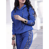 Fongt Spring Women's Clothing Hot Fashion Casual Pure Stripe Two Sets Of Sportswear Women's Clothing
