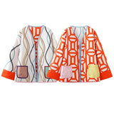 Fongt Women's Clothing Two Sides Of The Printed Pocket Decorative Cotton Jacket Jacket 219