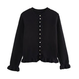 Fongt Autumn New Temperament Round Neck Simple Stacked Knitted Coat 2756114