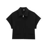 Fongt New Women's Collar Short-Sleeved Short Coat Straight Trousers 8491053 8491054