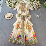 Fongt Style Suit Female French Bow Tie With Short-Sleeved Blouse Buckle Print Skirt