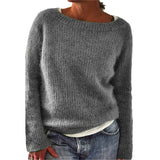 Fongt Women's Explosive Sweater Solid Color Quiet Version Of The Basic Knitwear Shirt