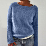 Fongt Women's Explosive Sweater Solid Color Quiet Version Of The Basic Knitwear Shirt
